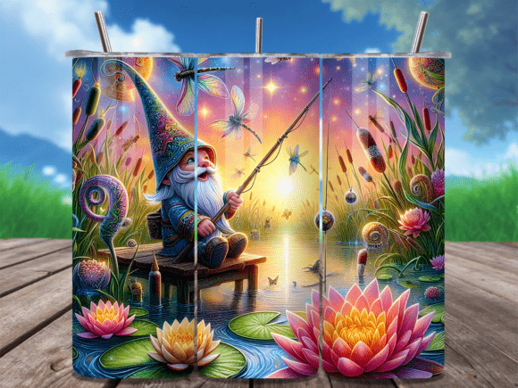 Download Fantasy Garden Gnome Fishing Tumbler Png - Fishing tumbler png Collection