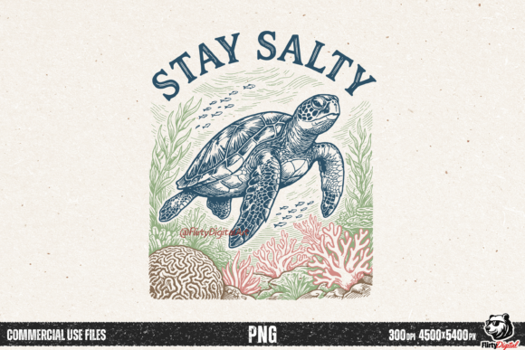 Download Stay Salty Sea Turtle Vintage Ocean Life - Ocean life Collection