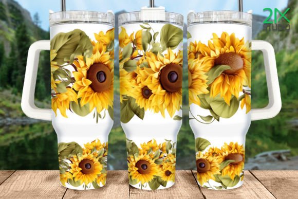 Download 3D Sunflower 40oz Quencher Tumbler Wrap - 40oz quencher tumbler wrap Collection